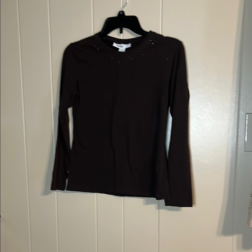 Style & Co. Brown Long Sleeve Tee